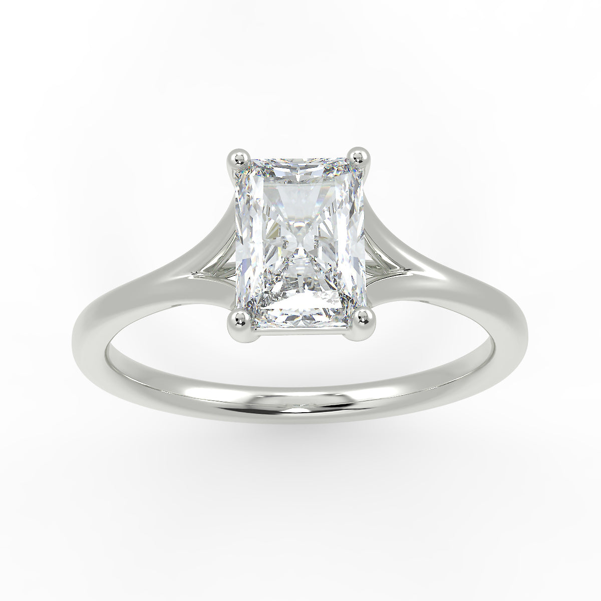 Eco 11 Radiant Cut Split Band Diamond Solitaire Ring Eco 11 Radiant Cut Split Band Diamond Solitaire Ring