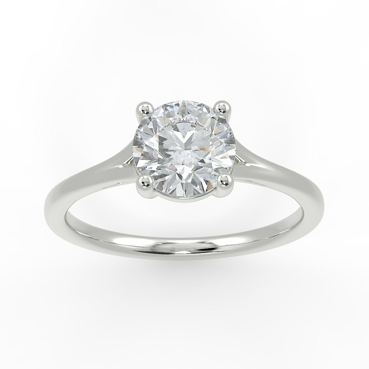 Eco 29 Round Brilliant Cut Split Band Solitaire Diamond Ring
