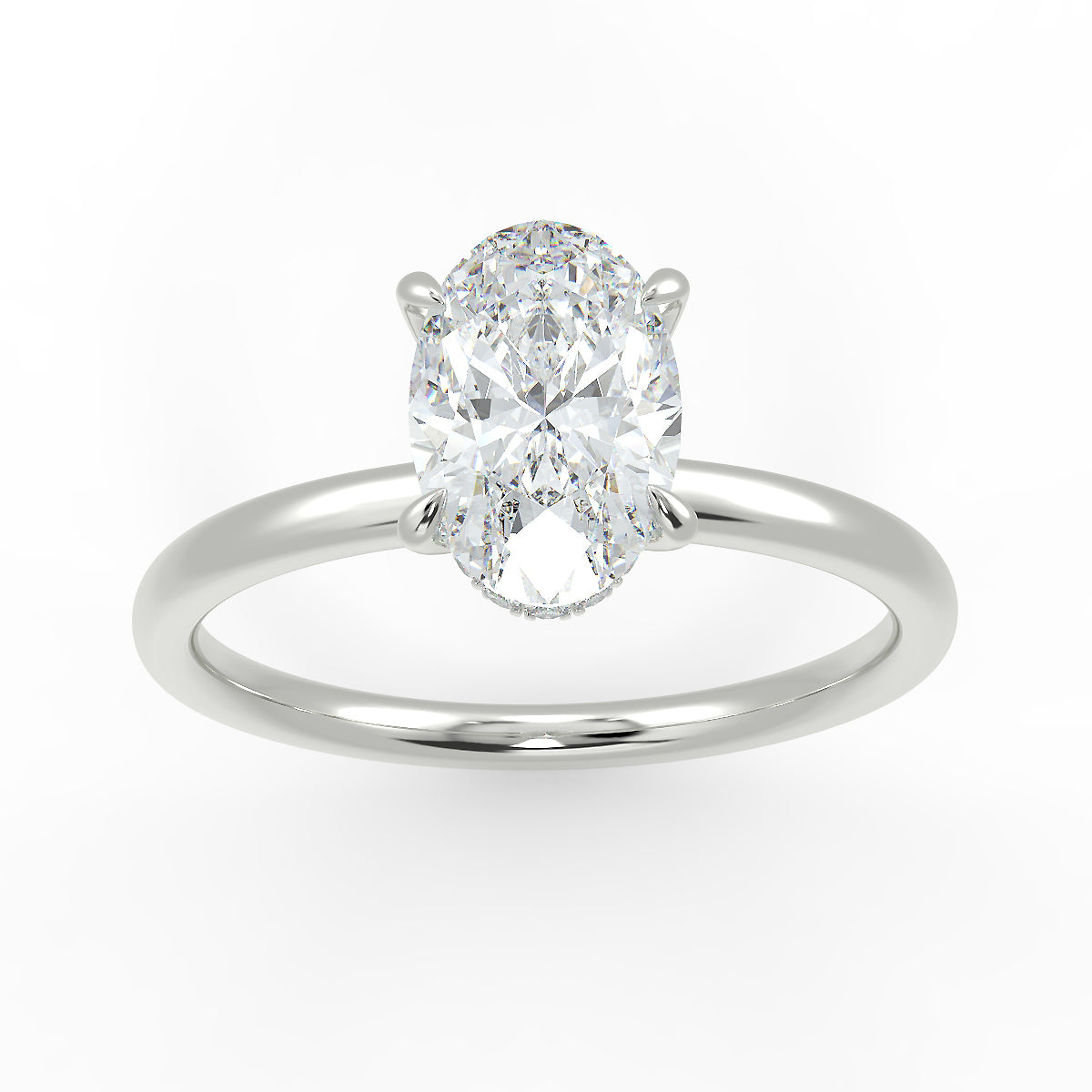 Eco 13 Oval Cut Hidden Halo Solitaire Diamond Ring Eco 13 Oval Cut Hidden Halo Solitaire Diamond Ring