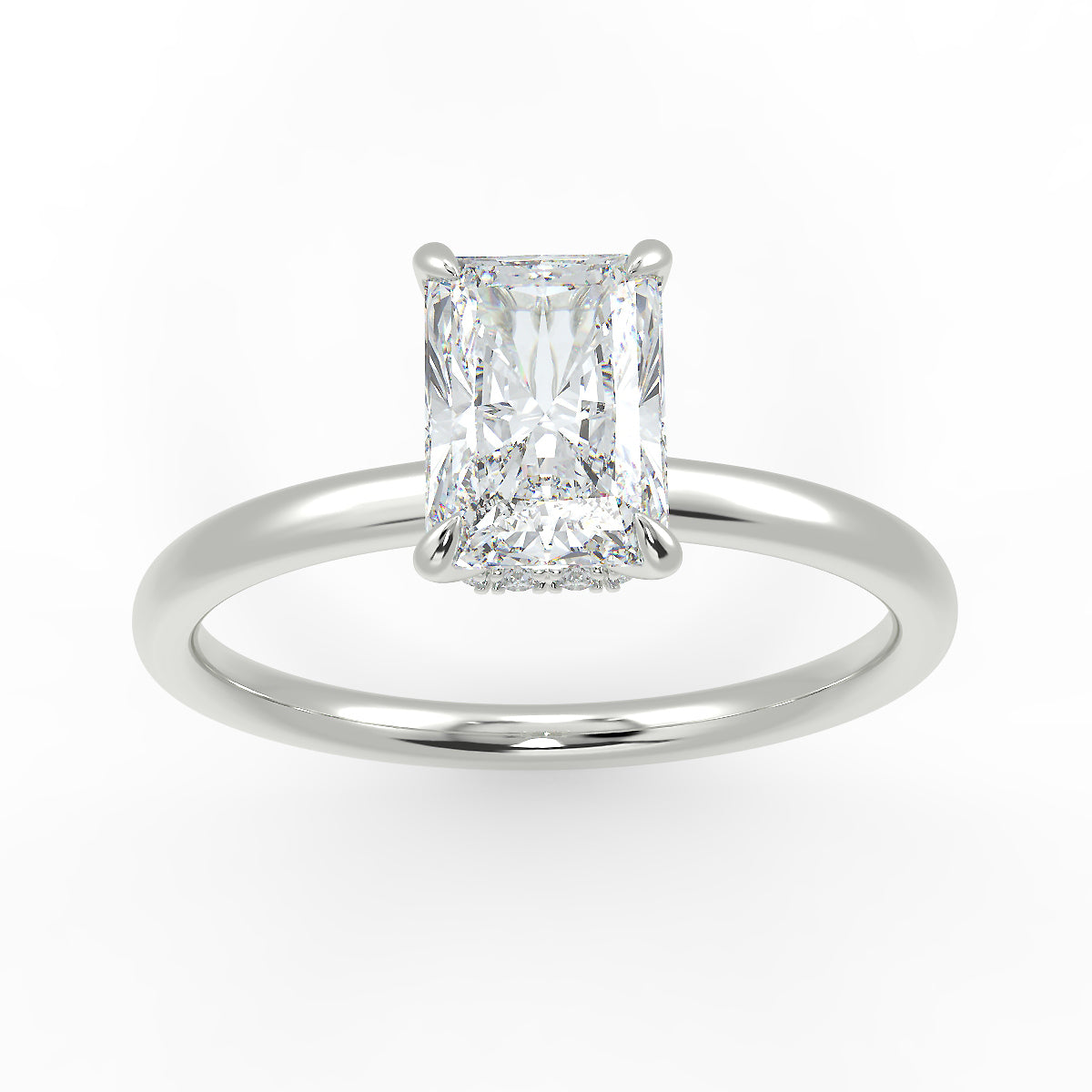 Eco 12 Radiant Cut Hidden Halo Diamond Ring Eco 12 Radiant Cut Hidden Halo Diamond Ring