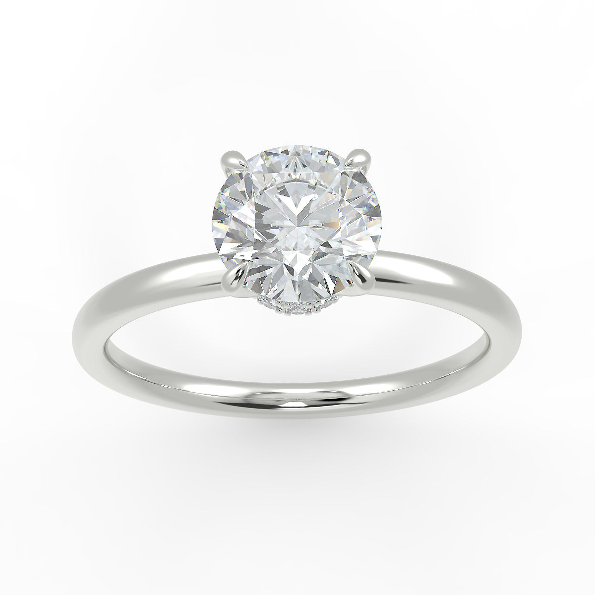 Eco 28 Round Brilliant Cut Hidden Halo Solitaire Diamond Ring Eco 28 Round Brilliant Cut Hidden Halo Solitaire Diamond Ring