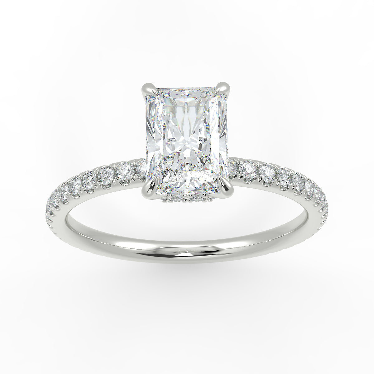 Eco 4 Radiant Cut Hidden Halo Diamond Ring Eco 4 Radiant Cut Hidden Halo Diamond Ring