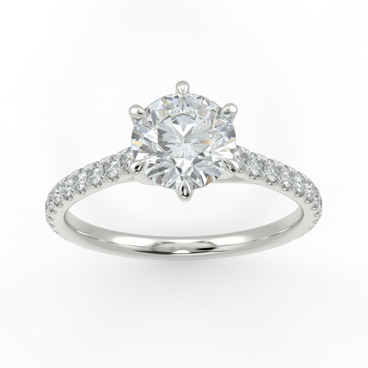 Eco 11 Round Brilliant Cut Side Diamond Ring Eco 11 Round Brilliant Cut Side Diamond Ring