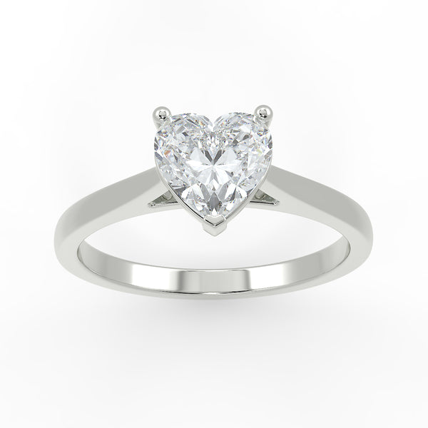 Eco 2 Heart Cut Solitaire Diamond Ring