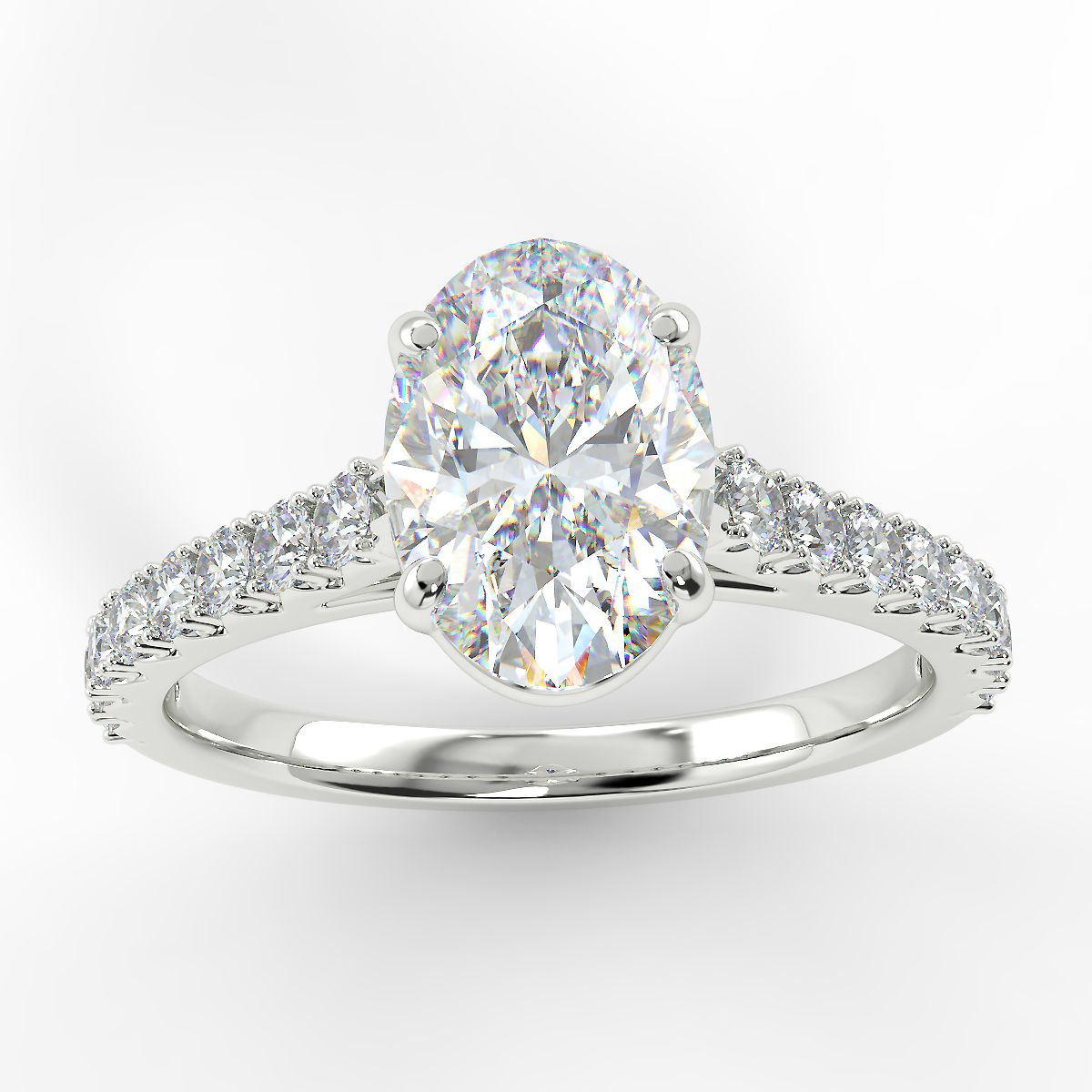 Eco 1 Oval Cut Side Diamond Ring Eco 1 Oval Cut Side Diamond Ring