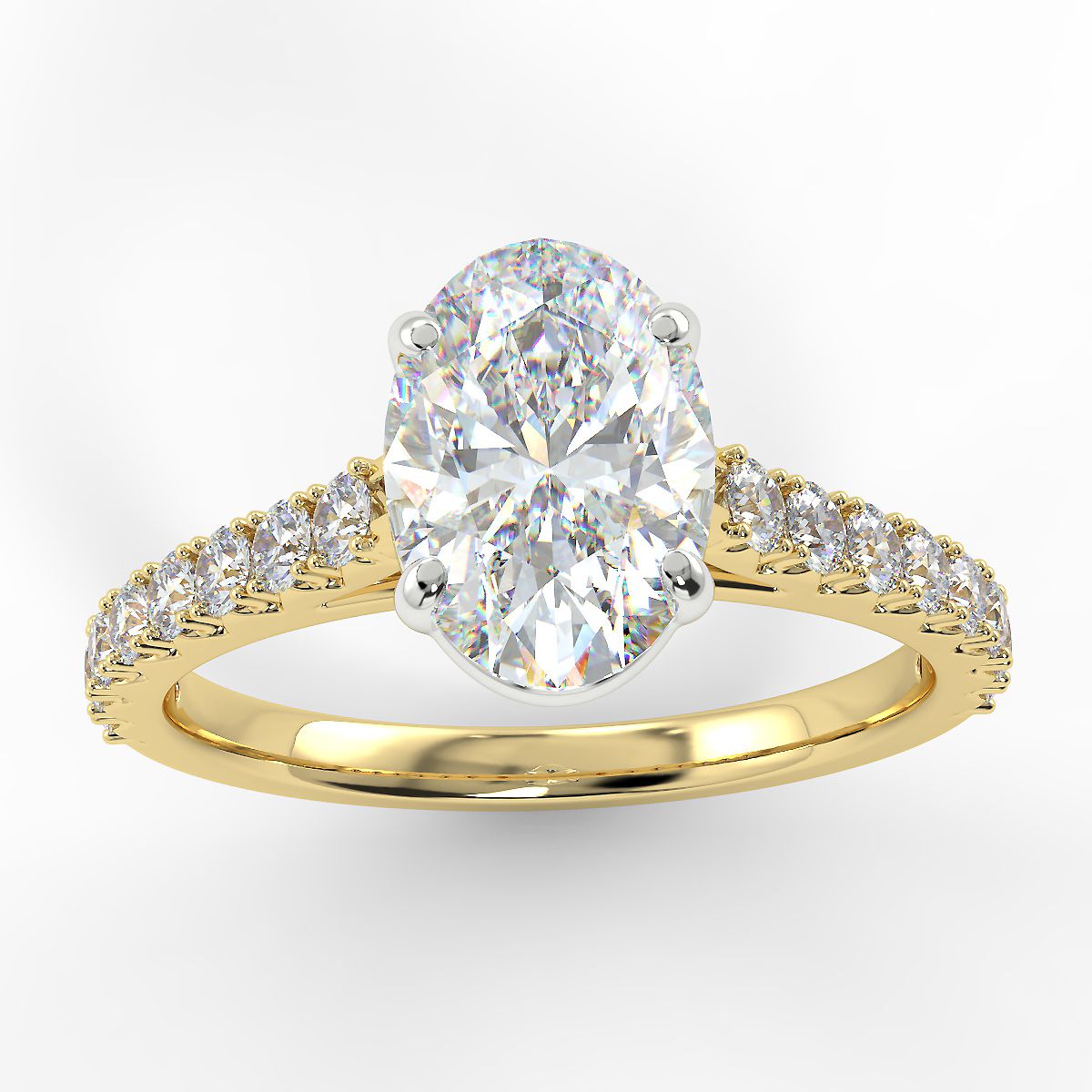 Eco 1 Oval Cut Side Diamond Ring Eco 1 Oval Cut Side Diamond Ring