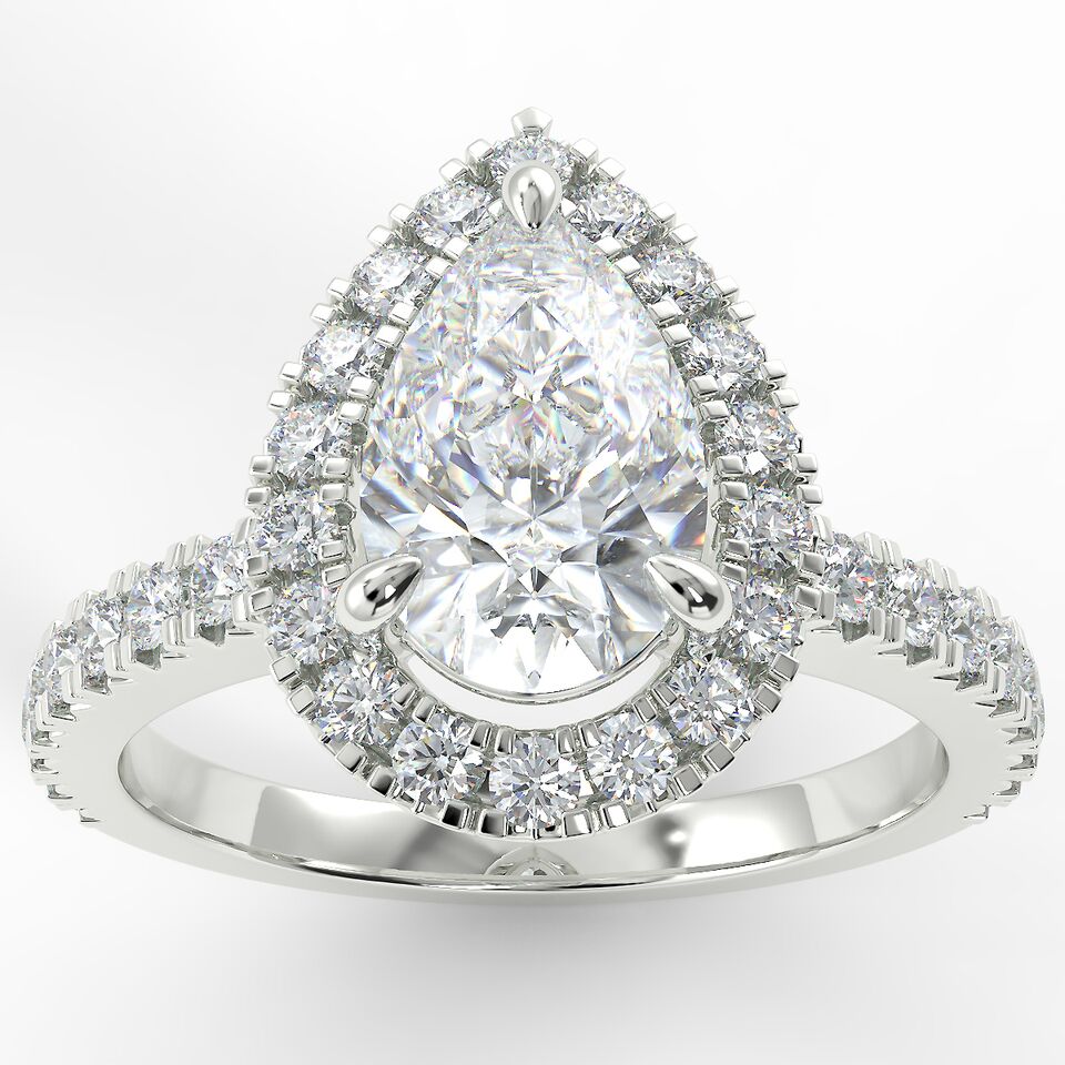 Eco 1 Pear Cut Halo Diamond Ring https://www.youtube.com/embed/xKOrkpmELEA