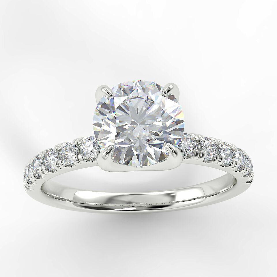 Eco 1 Round Brilliant Cut Side diamond Ring Eco 1 Round Brilliant Cut Side diamond Ring