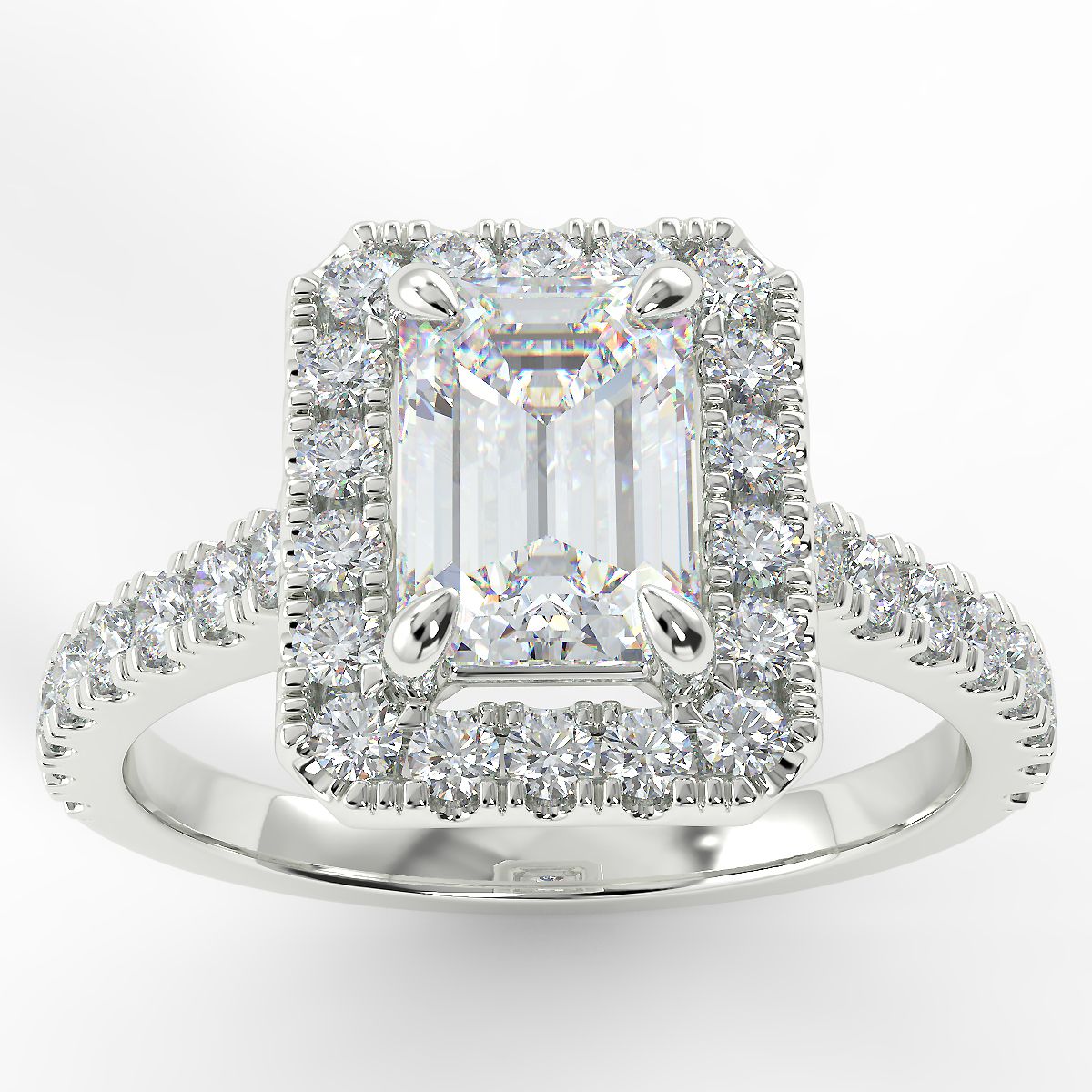 Eco 2 Emerald Cut Halo Diamond Ring https://www.youtube.com/embed/QWB8N7pBX2I