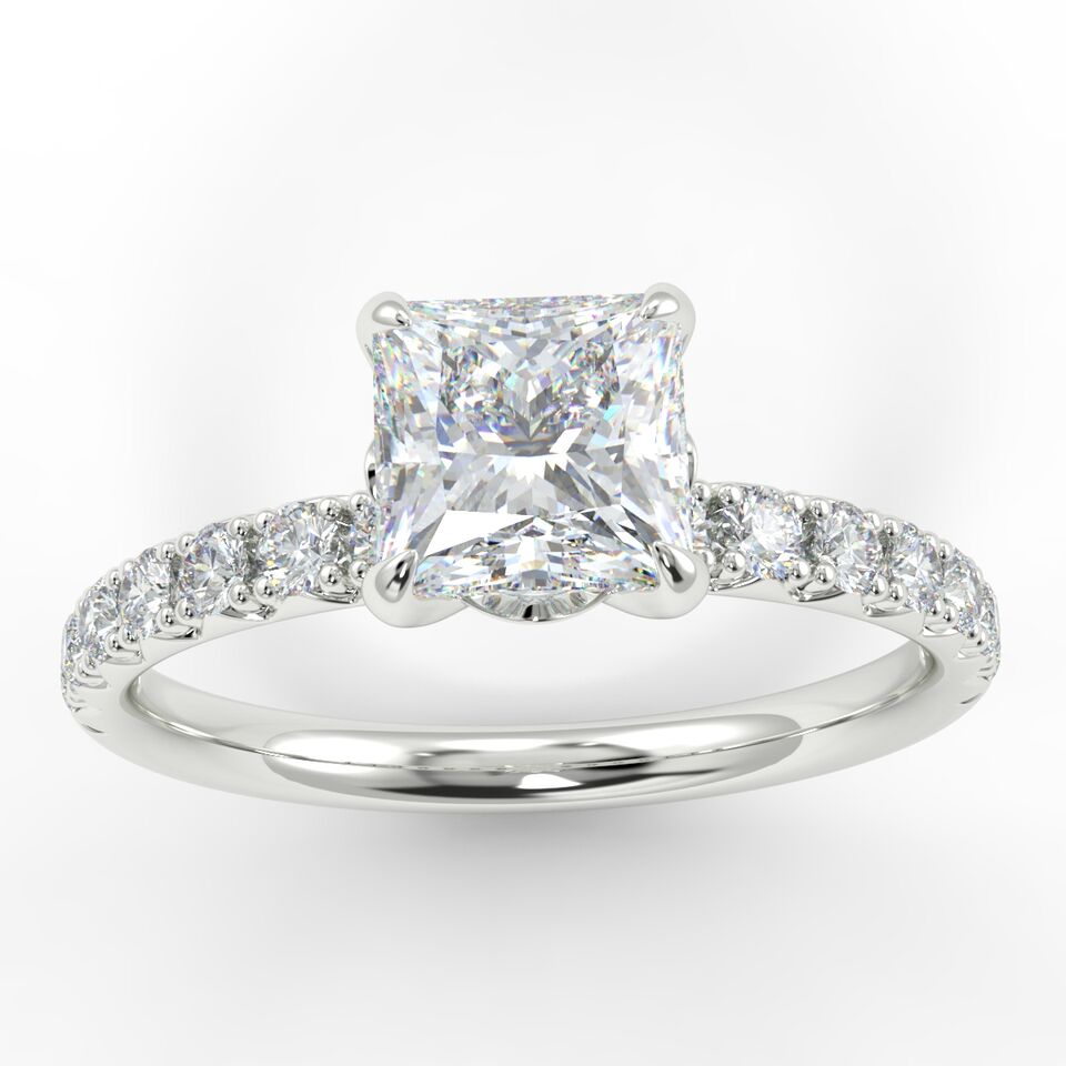 Eco 2 Princess Cut Side Diamond Ring Eco 2 Princess Cut Side Diamond Ring