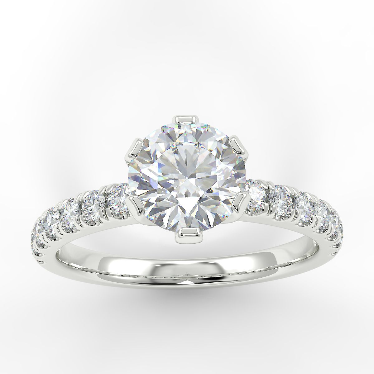 Eco 3 Round Brilliant Cut Side Diamond Ring Eco 3 Round Brilliant Cut Side Diamond Ring