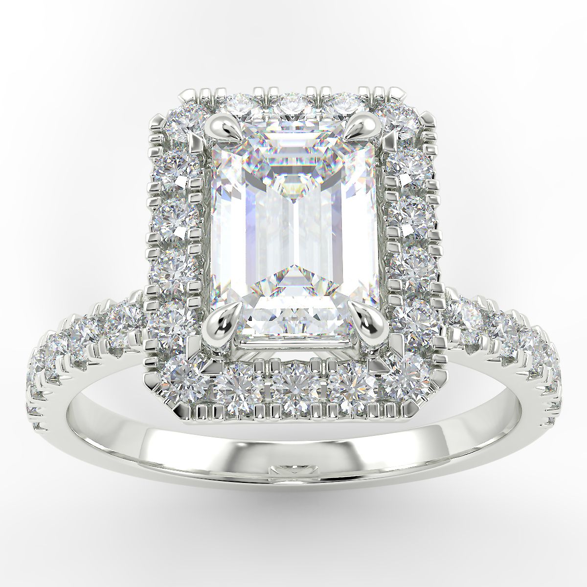 Eco 4 Emerald Cut Halo Diamond Ring https://www.youtube.com/embed/oRv1KcK5KG0