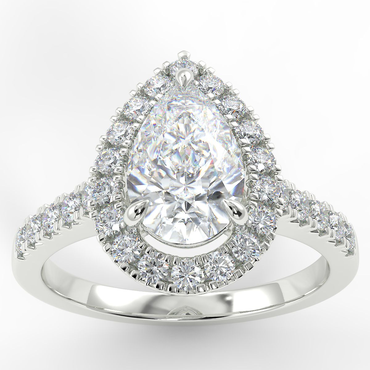 Eco 5 Pear Cut Halo Diamond Ring https://www.youtube.com/embed/ZB3MLzj6Se4