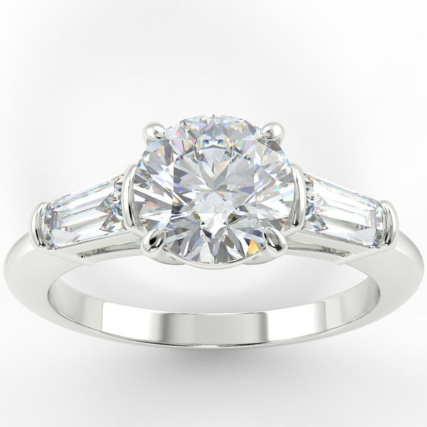 3 stone baguette store diamond ring