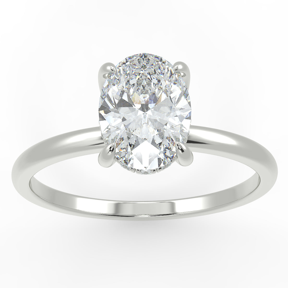 Eco 7 Oval Cut Hidden Halo Solitaire Diamond Ring Eco 7 Oval Cut Hidden Halo Solitaire Diamond Ring