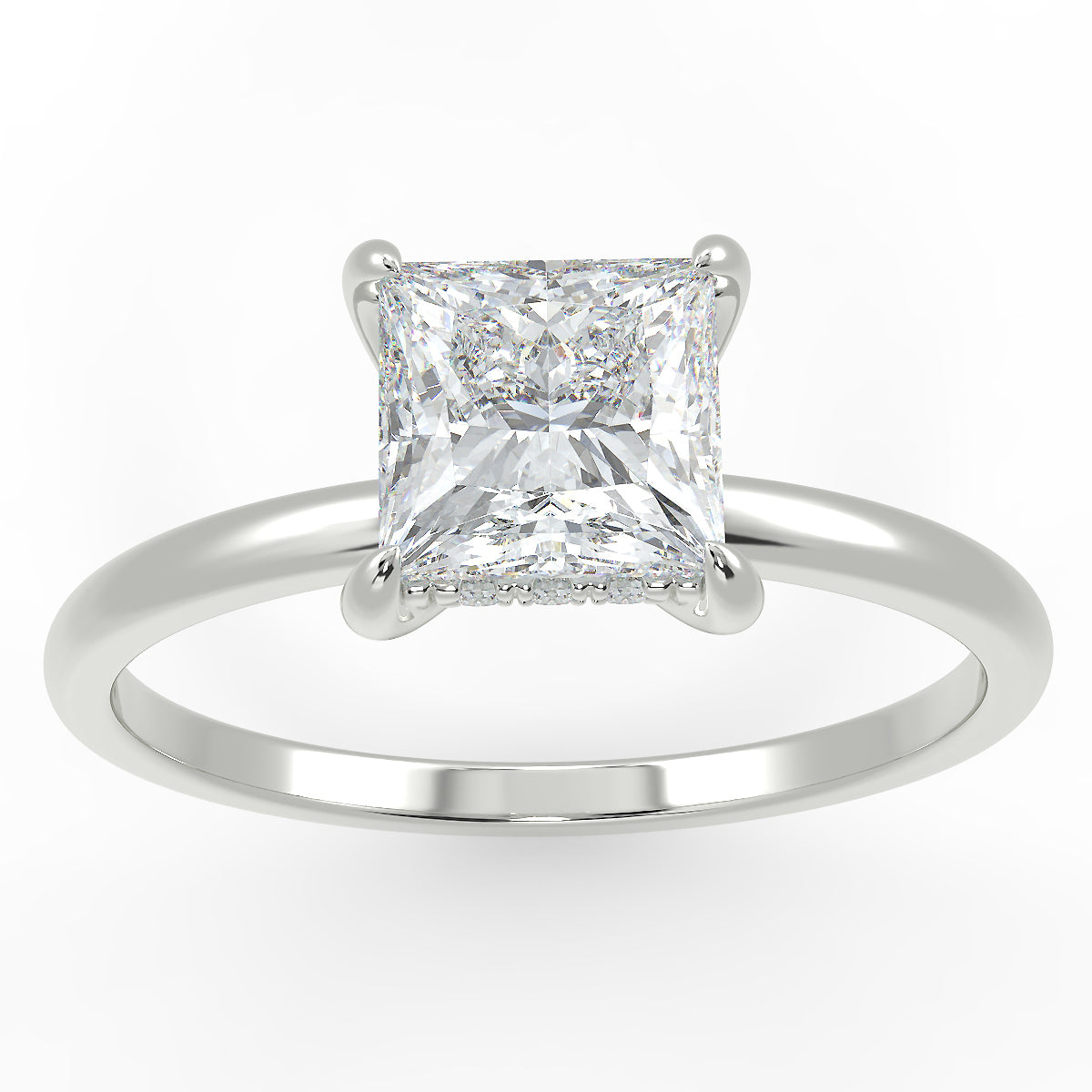 Eco 9 Princess Cut Hidden Halo Solitaire Diamond Ring Eco 9 Princess Cut Hidden Halo Solitaire Diamond Ring