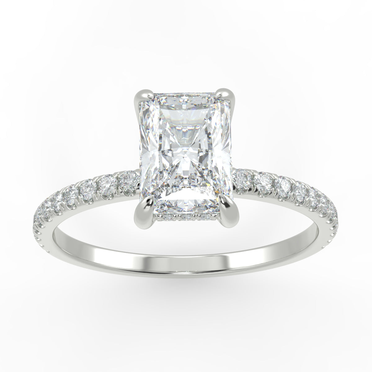 Eco 3 E VS1 3.00ct Radiant Cut Hidden Halo Diamond Ring Eco 3 E VS1 3.00ct Radiant Cut Hidden Halo Diamond Ring