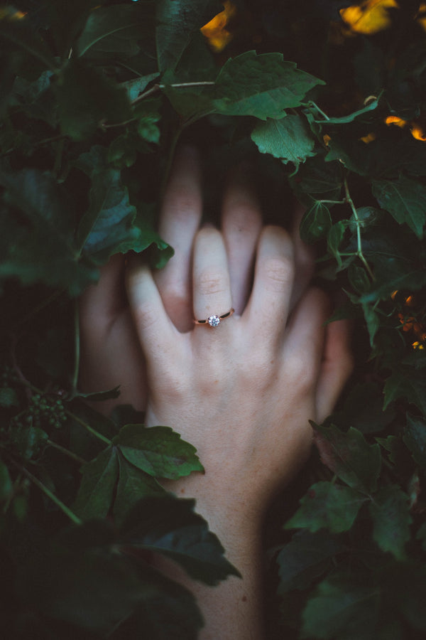 diamond ring in finger