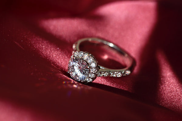 diamond ring on fabric