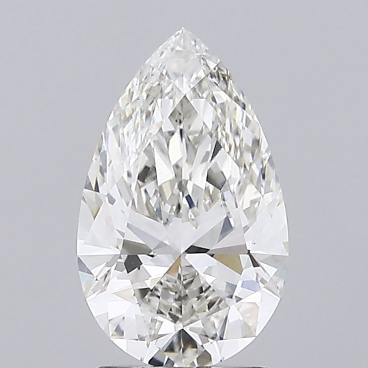 2.15-Carat Pear Shape Lab Grown Diamond, Color : H, Cut : Na, Clarity : VS1