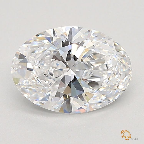 0.96-Carat Oval Shape Lab Grown Diamond, Color : D, Cut : Na, Clarity : VS1
