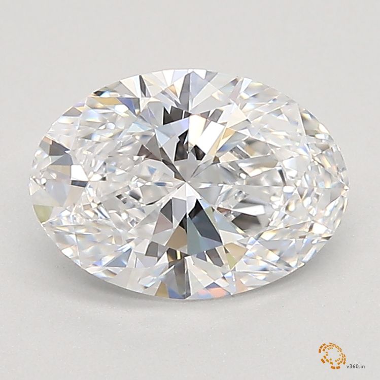 0.96-Carat Oval Shape Lab Grown Diamond, Color : D, Cut : Na, Clarity : VS1