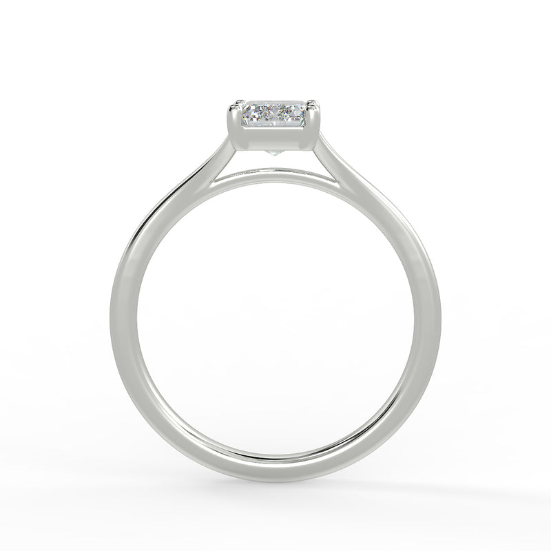 Eco 18 Emerald Cut Split Band Solitaire Diamond Ring