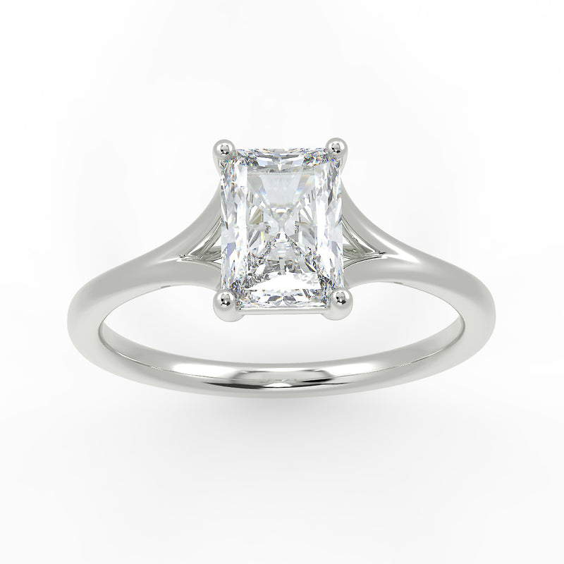 Eco 11 Radiant Cut Split Band Diamond Solitaire Ring