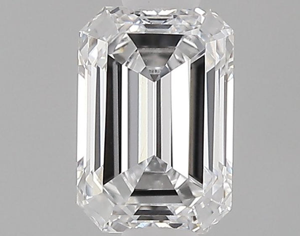 0.63-Carat Emerald Shape Lab Grown Diamond, Color : D, Cut : Na, Clarity : VVS2