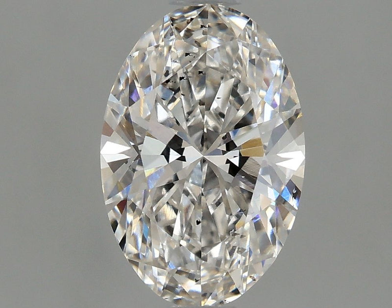 1.29-Carat Oval Shape Lab Grown Diamond, Color : G, Cut : Na, Clarity : SI1