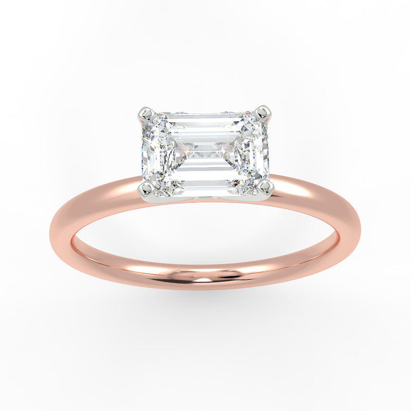 Eco 16 Emerald Cut Solitaire Diamond Ring