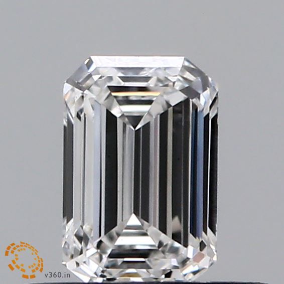 0.48-Carat Emerald Shape Lab Grown Diamond, Color : F, Cut : Na, Clarity : VS1