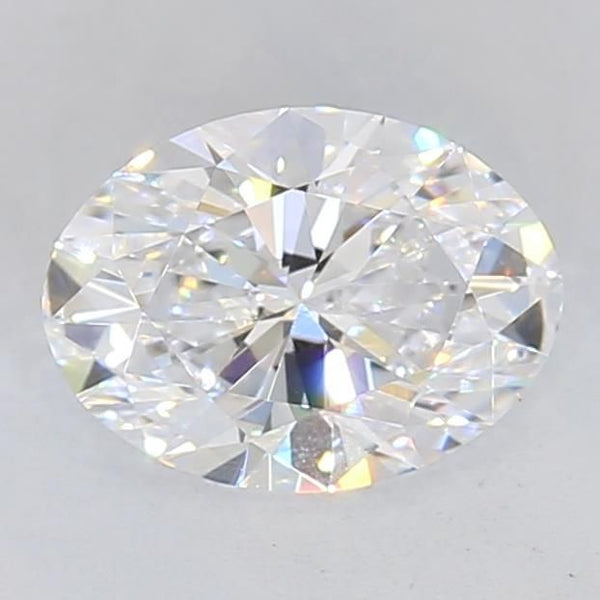 0.52-Carat Oval Shape Lab Grown Diamond, Color : D, Cut : Na, Clarity : VVS2