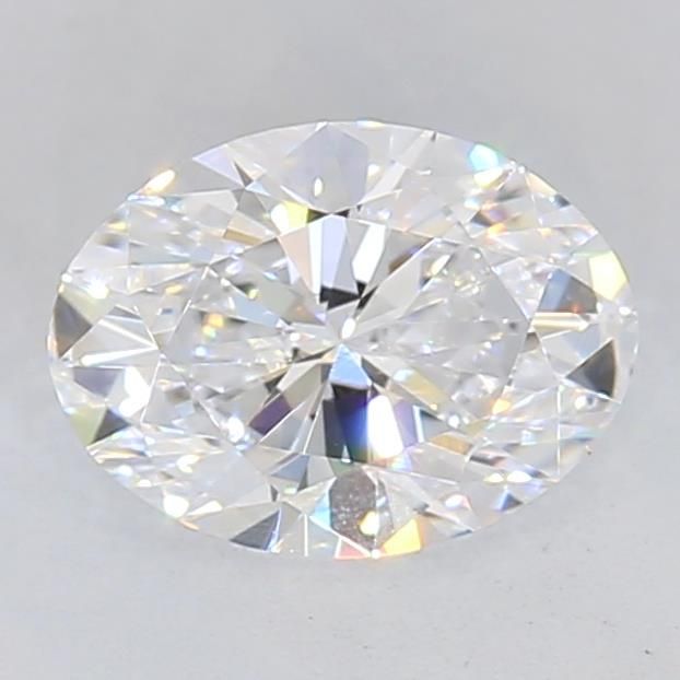 0.52-Carat Oval Shape Lab Grown Diamond, Color : D, Cut : Na, Clarity : VVS2