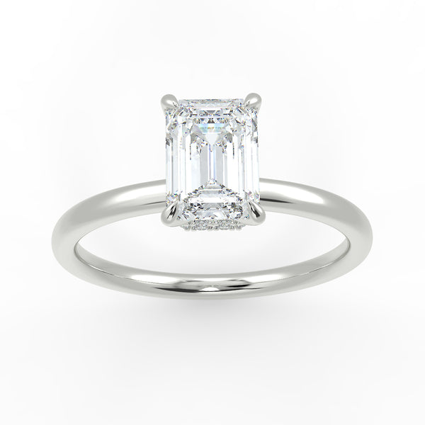 Eco 17 Emerald Cut Hidden Halo Solitaire Diamond Ring – Eco Lab Diamonds