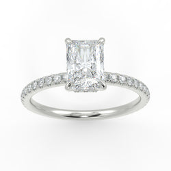 Eco 4 Radiant Cut Hidden Halo Diamond Ring