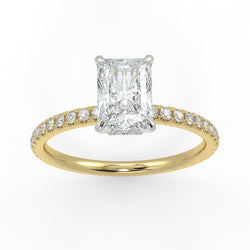 Eco 4 Radiant Cut Hidden Halo Diamond Ring
