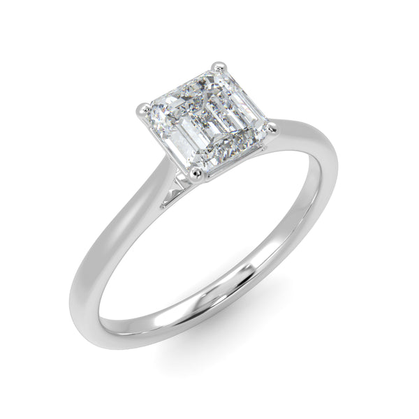 Eco 4 Asscher Cut Solitaire Diamond Ring