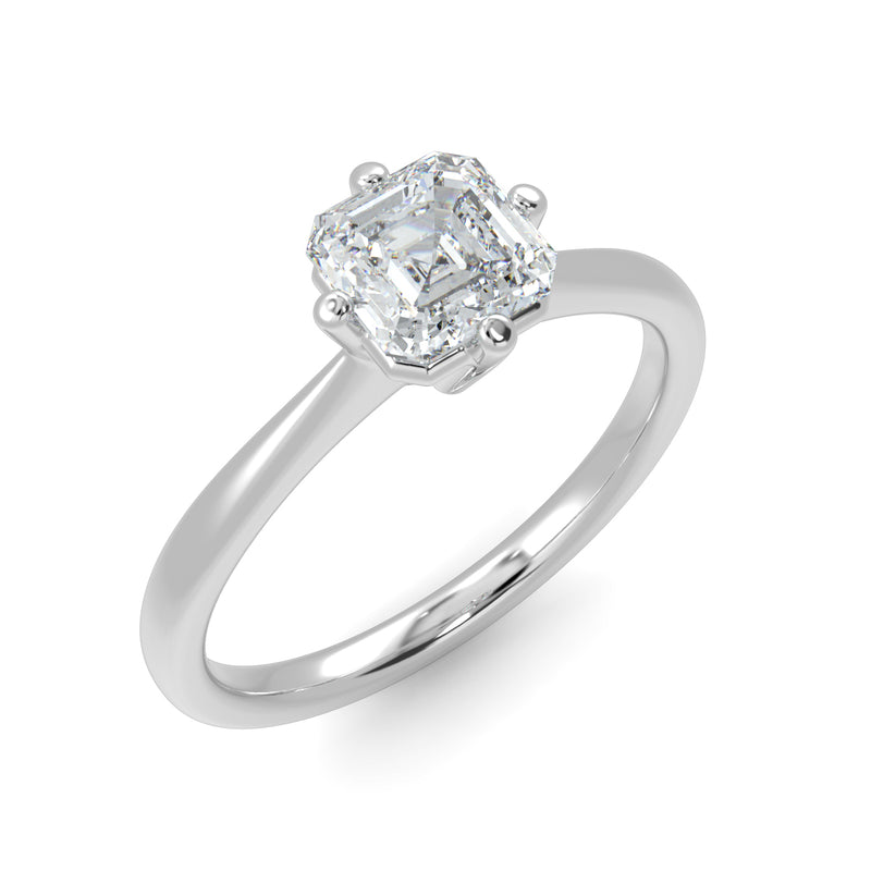 Eco 6 Asscher Cut Solitaire Diamond Ring