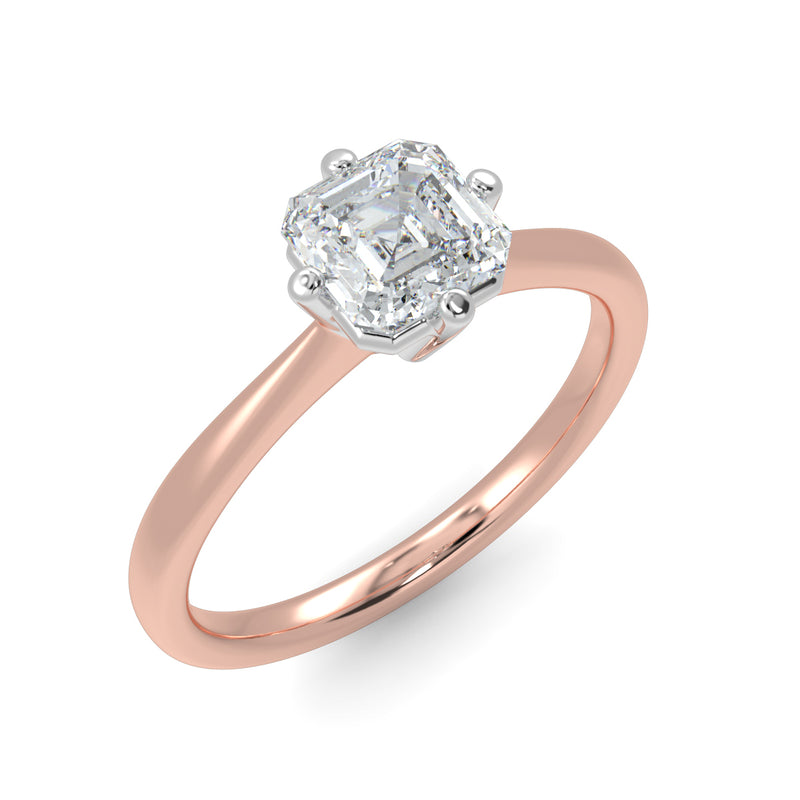 Eco 6 Asscher Cut Solitaire Diamond Ring