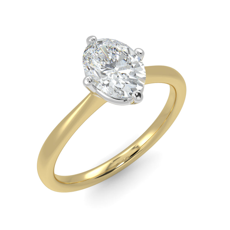 Eco 10 Oval Cut Diamond Solitaire Ring