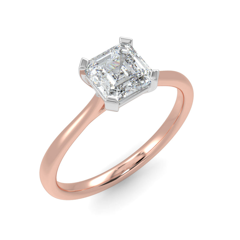 Eco 7 Asscher Cut Solitaire Diamond Ring