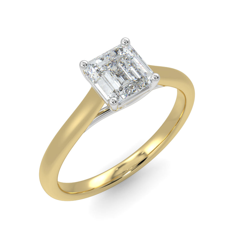 Eco 8 Asscher Cut Solitaire Diamond Ring