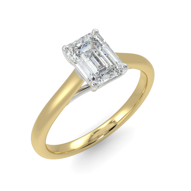 Eco 12 Emerald Cut Solitaire Diamond Ring