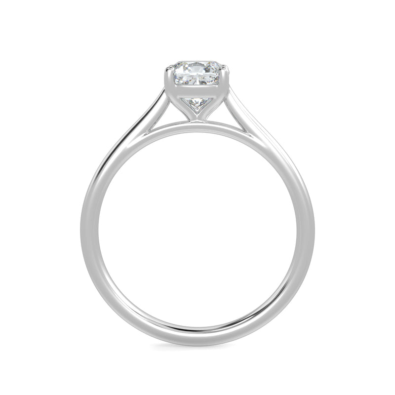 Eco 12 Cushion Cut Solitaire Diamond Ring