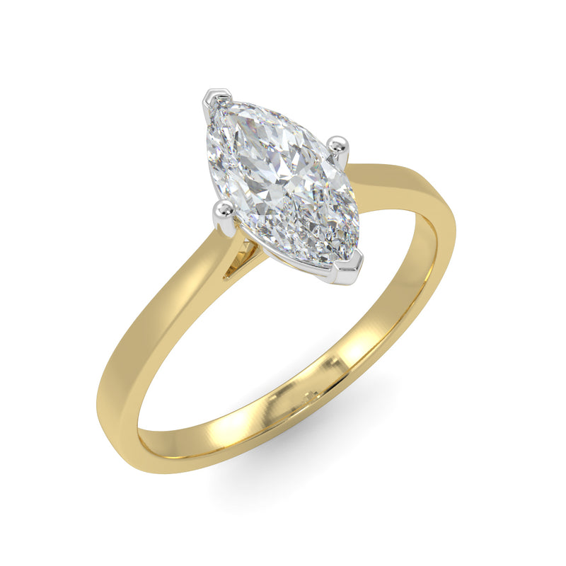 Eco 5 Marquise Cut Diamond Solitaire Ring