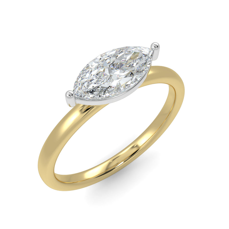 Eco 6 Marquise Cut Diamond Solitaire Ring
