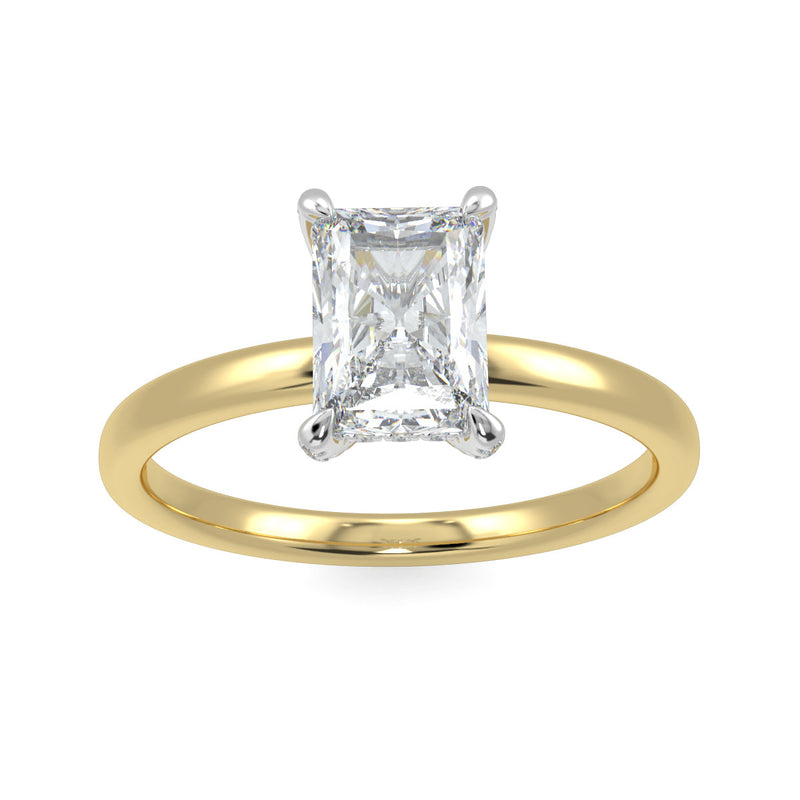 Eco 7 Radiant Cut Hidden Halo Solitaire Diamond Ring With 1.91-Carat R ...