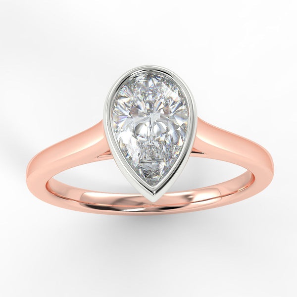 Eco 5 Pear Cut Solitaire Diamond Ring With 2.01-Carat Pear Shape Lab D ...