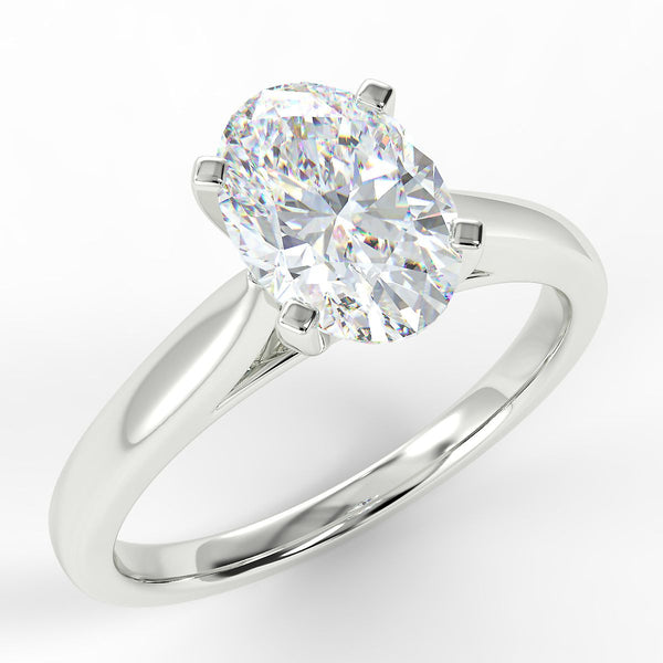 1.02ct E VS2 Oval cut solitaire ring